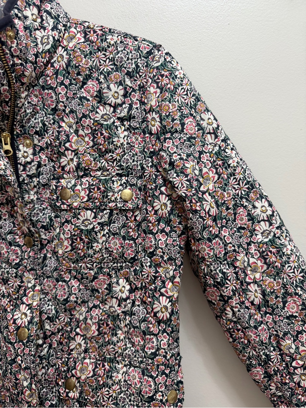 J. Crew Liberty Fabric Quilted Jacket Downtown Fields Garden Floral  Size XXS - Picture 5 of 9